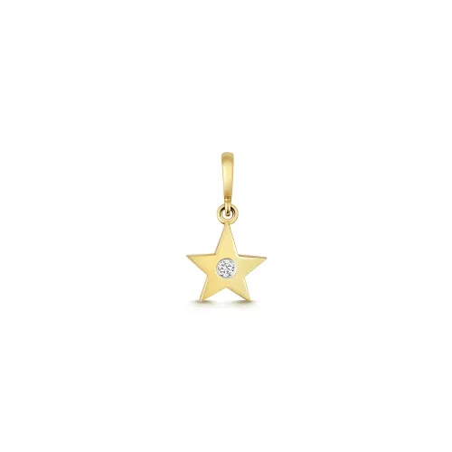 0.01ct Diamond Star Pendant - 9ct Yellow Gold